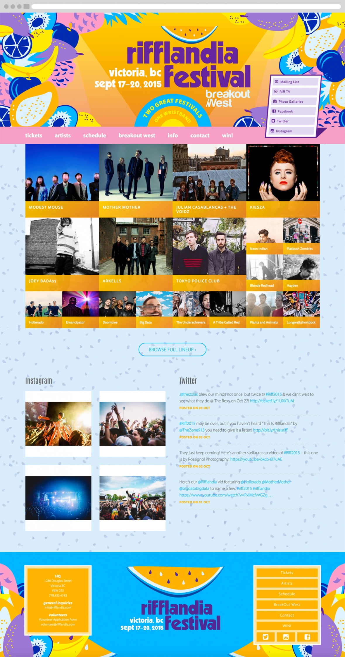 Rifflandia 2015 website