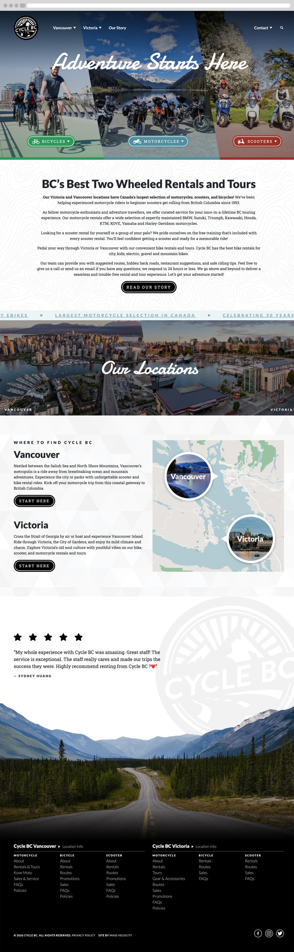 Cycle BC home page design