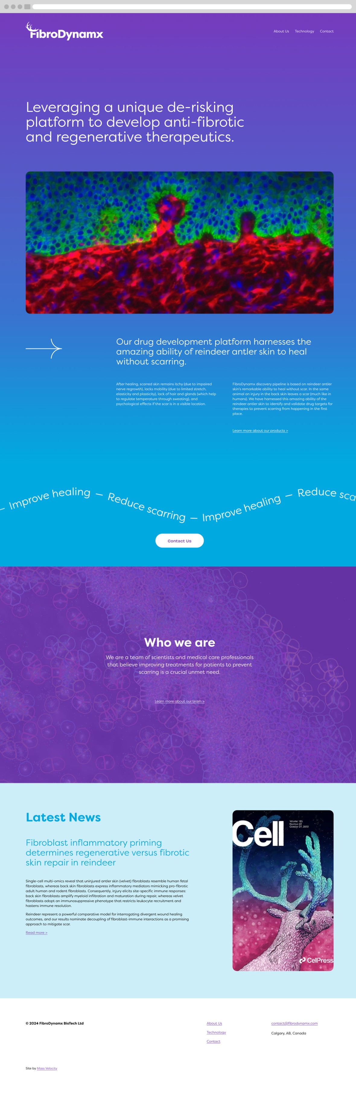 FibroDynamx home page design